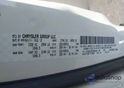 2013 Dodge Grand Caravan Sxt из США, поврежденный, VIN 2C4RDGCG6DR520244